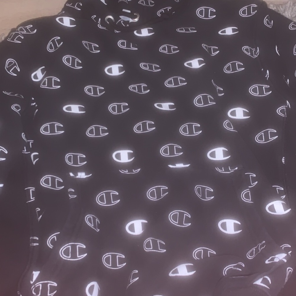 Black & white Champion hoodie